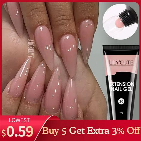 LILYCUTE 15ML Quick Extension Gel Nail Polish Nude Milk White Color