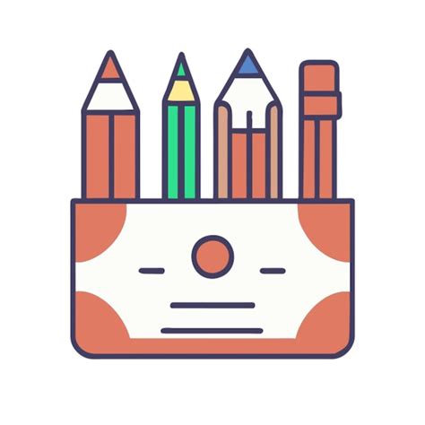 Premium Vector Pens Or Pencils Icon Colored Outline