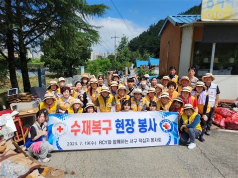 사진기사 대한적십자사 대전세종지사 대학rcy 수해 복구 봉사