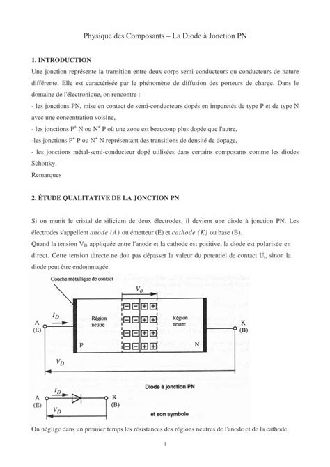 Pdf Physique Des Composants La Diode à Jonction Pngeiienfreefr