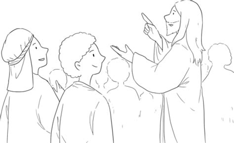 Mark 10:23-31 Rich Young Ruler - Jesus preaching coloring page | Free ...