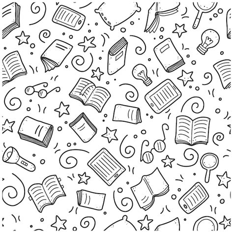 Premium Vector Back To School Icons Seamless Pattern Background