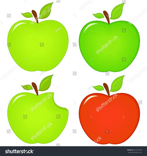 Vector File Green Red Apples Stock Vector Royalty Free 391653559