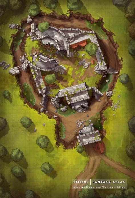 broken fort battlemap rfantasymaps