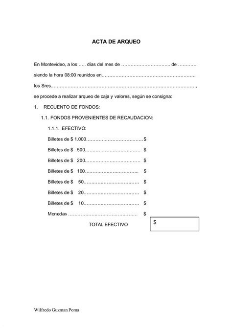 PDF Modelo De Acta De Arqueo DOKUMEN TIPS