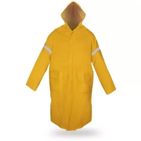 Impermeable Gabardina Largo Con Reflejante Capucha Dz Mr Meses