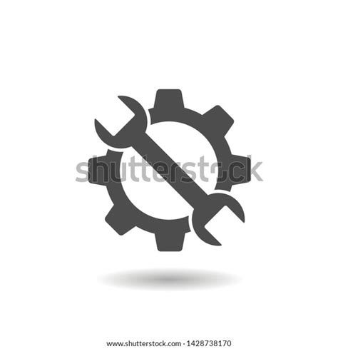 Service Tools Icon Gear Wrench Sign Stock Vector Royalty Free 1428738170