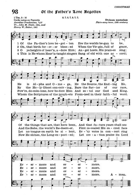 The Lutheran Hymnal 98 Of The Father S Love Begotten Hymnary Org