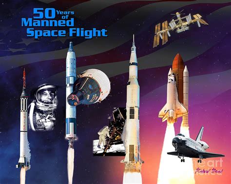 50 Years of Manned Space Flight Digital Art by Richard Beard - Pixels