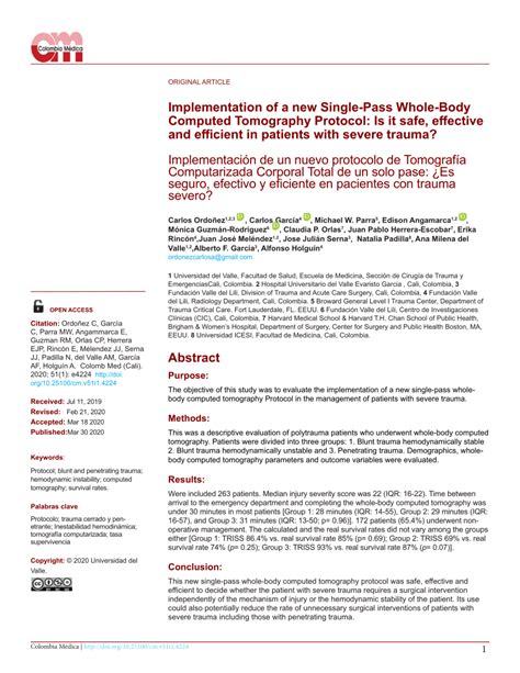 Pdf Implementation Of A New Single Pass Whole Body Computed