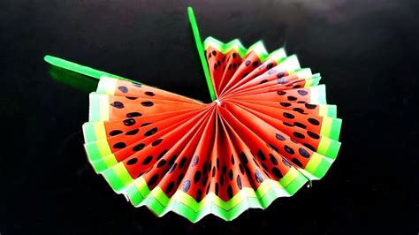 How To Make A Paper Hand Fan Colorful Folding Hand Fan Youtube