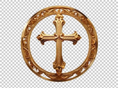 Premium Psd Golden Color Of Stylish Christians Cross Sign