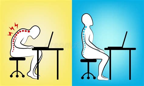 Good Posture Sitting Stock Illustrations – 671 Good Posture Sitting ...