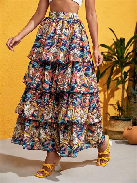 Frida Kahlo X SHEIN X Designer SHEIN X Delapaz Falda Con Estampado