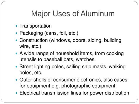 PPT Electrolytic Production Of Aluminum Properties Uses And