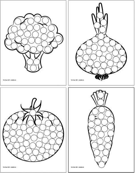 Fruit And Vegetable Dab It Dot Marker Pages Dot Markers Dot Marker