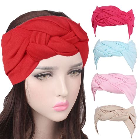 Headband Women Ladies Soft Boho Turban Head Warp Sports Wide Elastic