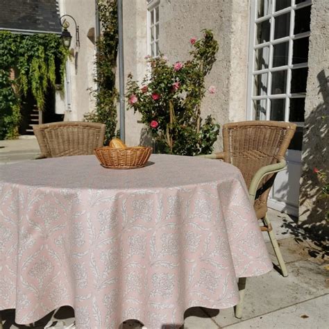 Nappe Shabby Rose En Coton Enduit