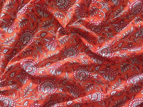 Indian Print Cotton Fabric Hand Block Print Fabric Fabric Etsy