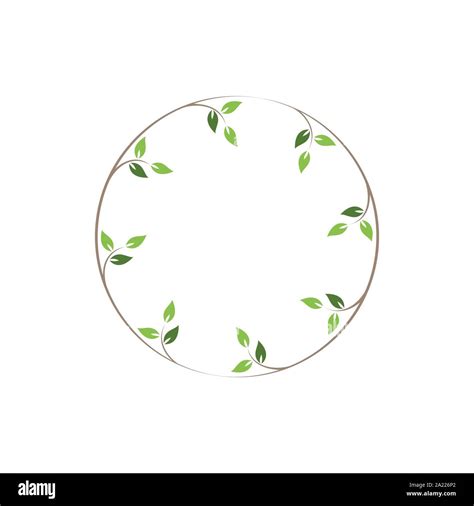 Vintage Floral Round Frames Green Decorative Circular Ivy Wreath