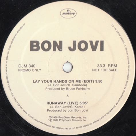 Lay Your Hands On Me Edit Runaway Live De Bon Jovi Maxi