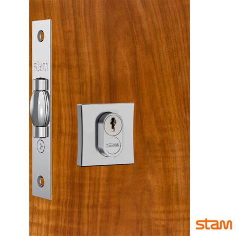 Fechadura Rolete Porta Pivotante Stam 1005 Quadrada CromadaSTAM