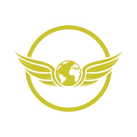 World travel wings vector logo design. Wing and globe icon vector ...