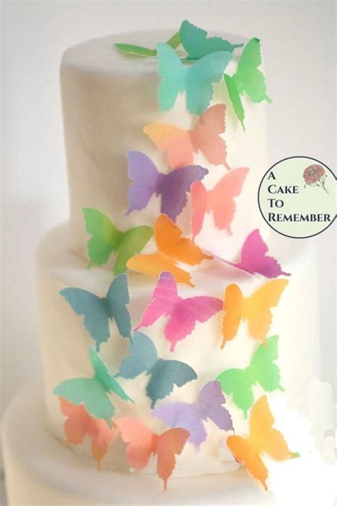 Edible Butterflies 24 Watercolor Wafer Paper Butterflies For Wedding