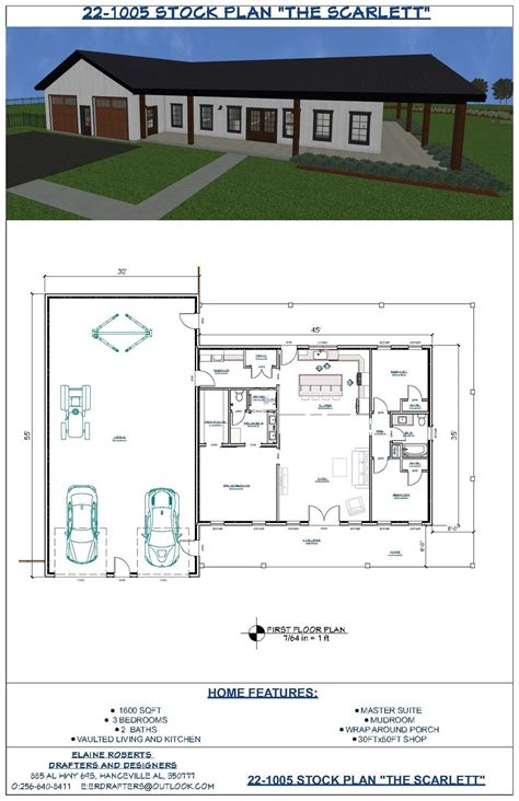 Barndominium Pole Barn Home Plan 22 1005 THE SCARLETT Barn Homes