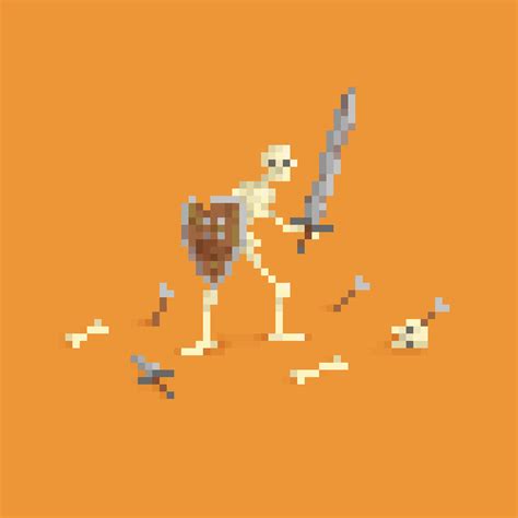 gaming halloween pixel art skeleton GIF Cool Pixel Art, Cool Art ...