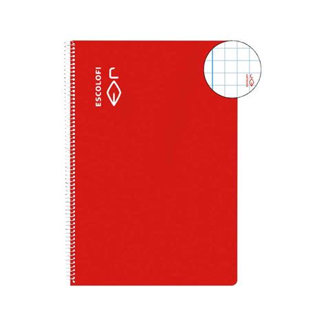 Cuaderno Espiral H Escolofi F X Margen Colores Rojo