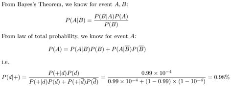 Bayess Theorem Law Of Total Probability Rare Event Probability