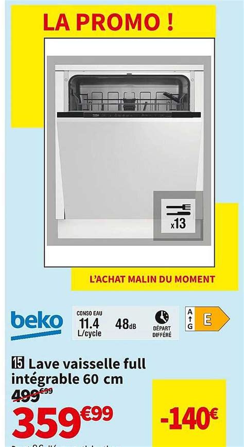 Promo Lave Vaisselle Full Int Grable Cm Beko Chez Conforama