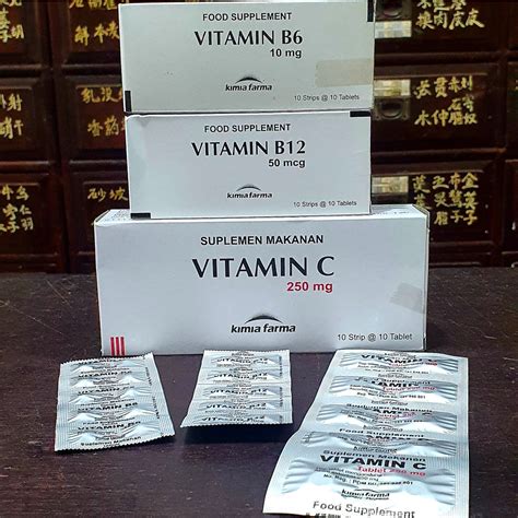 Jual Vitamin Kimia Farma Strip Isi 10 Tablet Vitamin B6 10mg