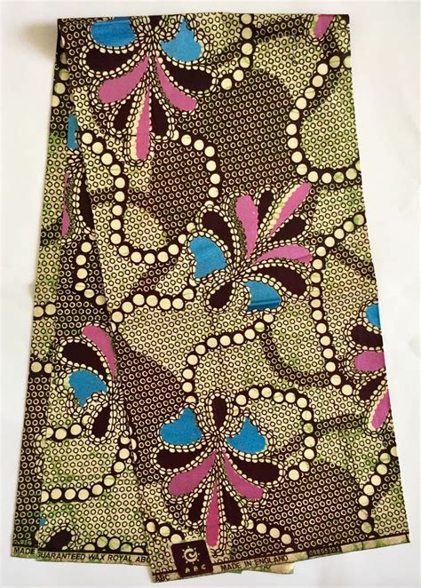 African Print Fabric Ankara Brown Pink Blue Etsy African Print