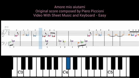 Amore Mio Aiutami Easy Piano Video W Sheet Music Youtube