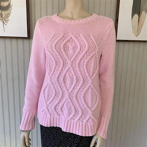 Lands End Womens Pink Jumper Depop