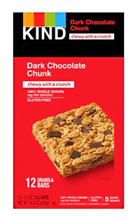 Amazon Kind Healthy Grains Dark Chocolate Chunk Nutritional