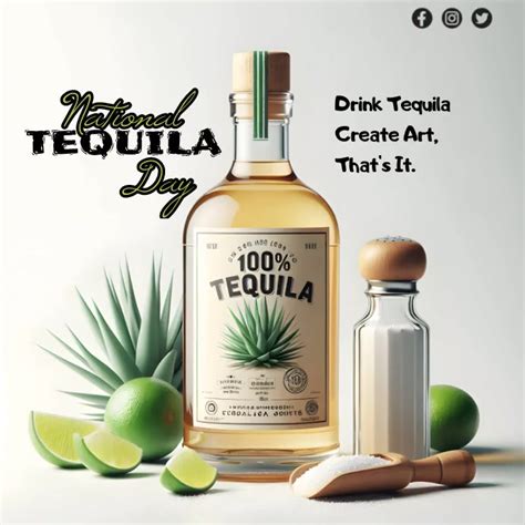 White Maximalist National Tequila Day Instag Template Postermywall