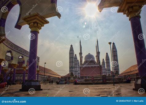 Sunny Afternoon View of Agung Mosque, Semarang, Center Java Editorial Photography - Image of ...