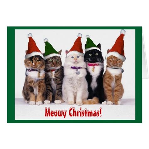 Meowy Christmas Cats Greeting Card Zazzle