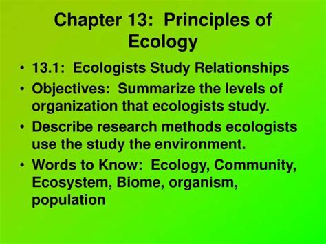 Ppt Chapter 13 Principles Of Ecology Powerpoint Presentation Free