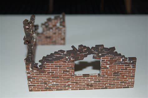 Shelled Brick Walls Plastic Model Military Diorama Kit 1 35 Scale