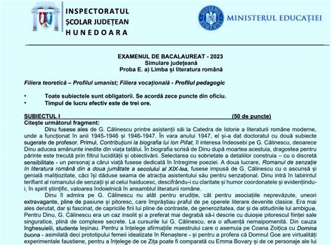 Simulare Evaluare Națională și BAC 2023 Subiectele pe care le au avut