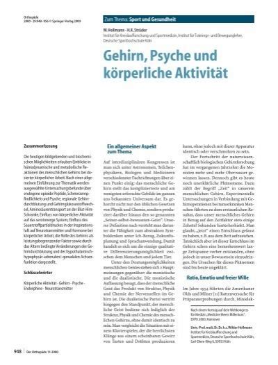 Gehirn Psyche und körperliche Aktivität