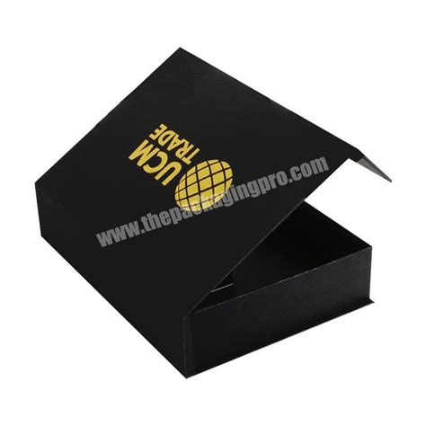 Wholesale Matte Black Cardboard Magnetic Gift Boxes Custom Gold