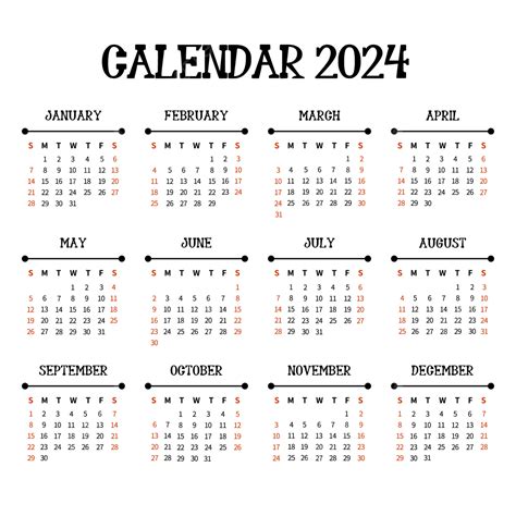 Calendrier 2024 Simple Noir Png Noir 2024 Calendrier Png Et Vecteur