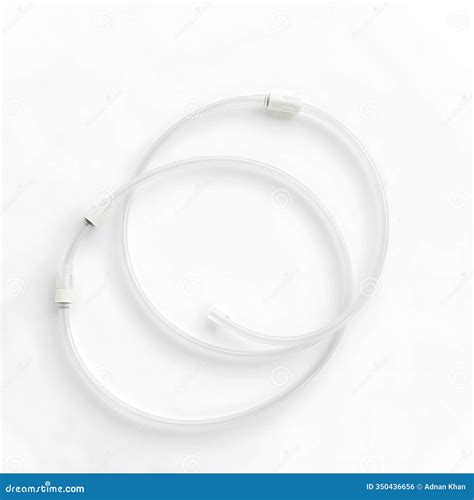 A Sterile Tracheostomy Tube Set With Connectors Lying Flat On A White