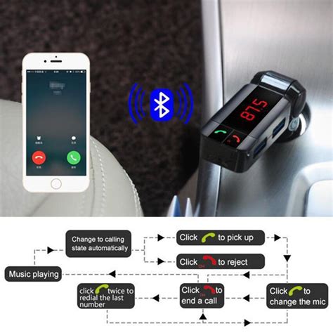 Car Bluetooth Aux Fm Transmitter Jack Bluetooth Handsfree Car Kit Mp