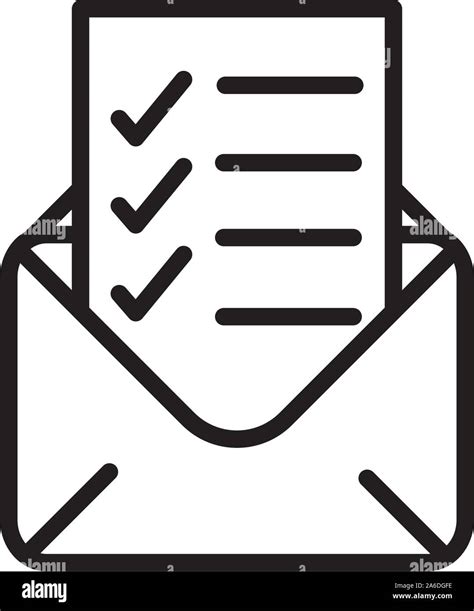 Mail Report Check Mark Delivery Icon Vector Illustration Thick Line